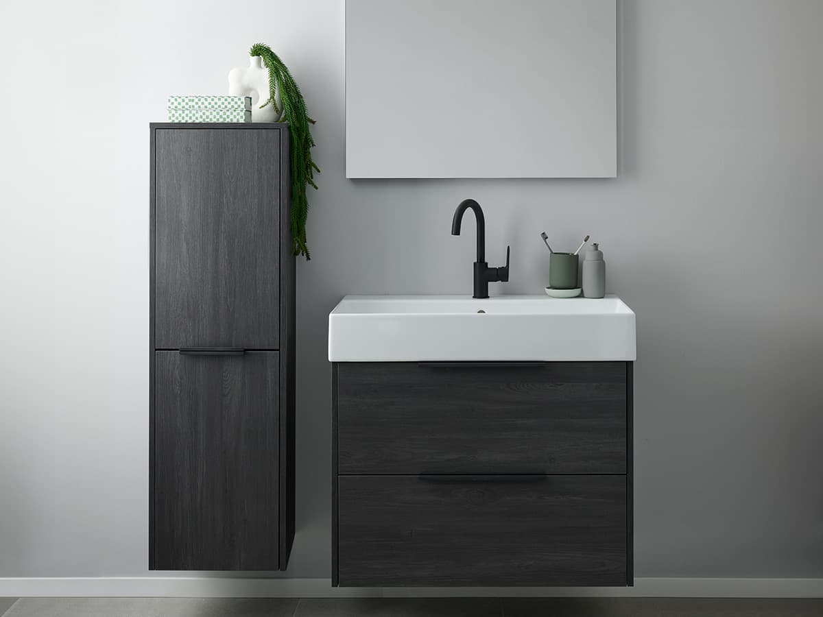 Badmeubel L-bad Gebrand zwart